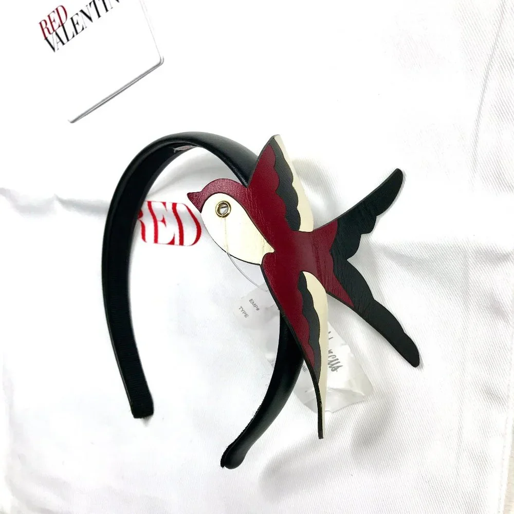 Auc Red Valentino leather lrg flying bird headband - Picture 7 of 11